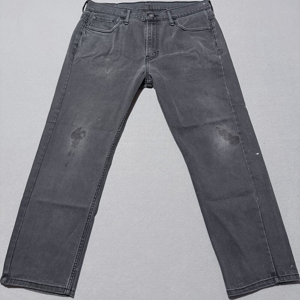 Levi's 569 Loose Fit Straight Jeans Men's 34x32 Gray Denim Mid Rise Distressed